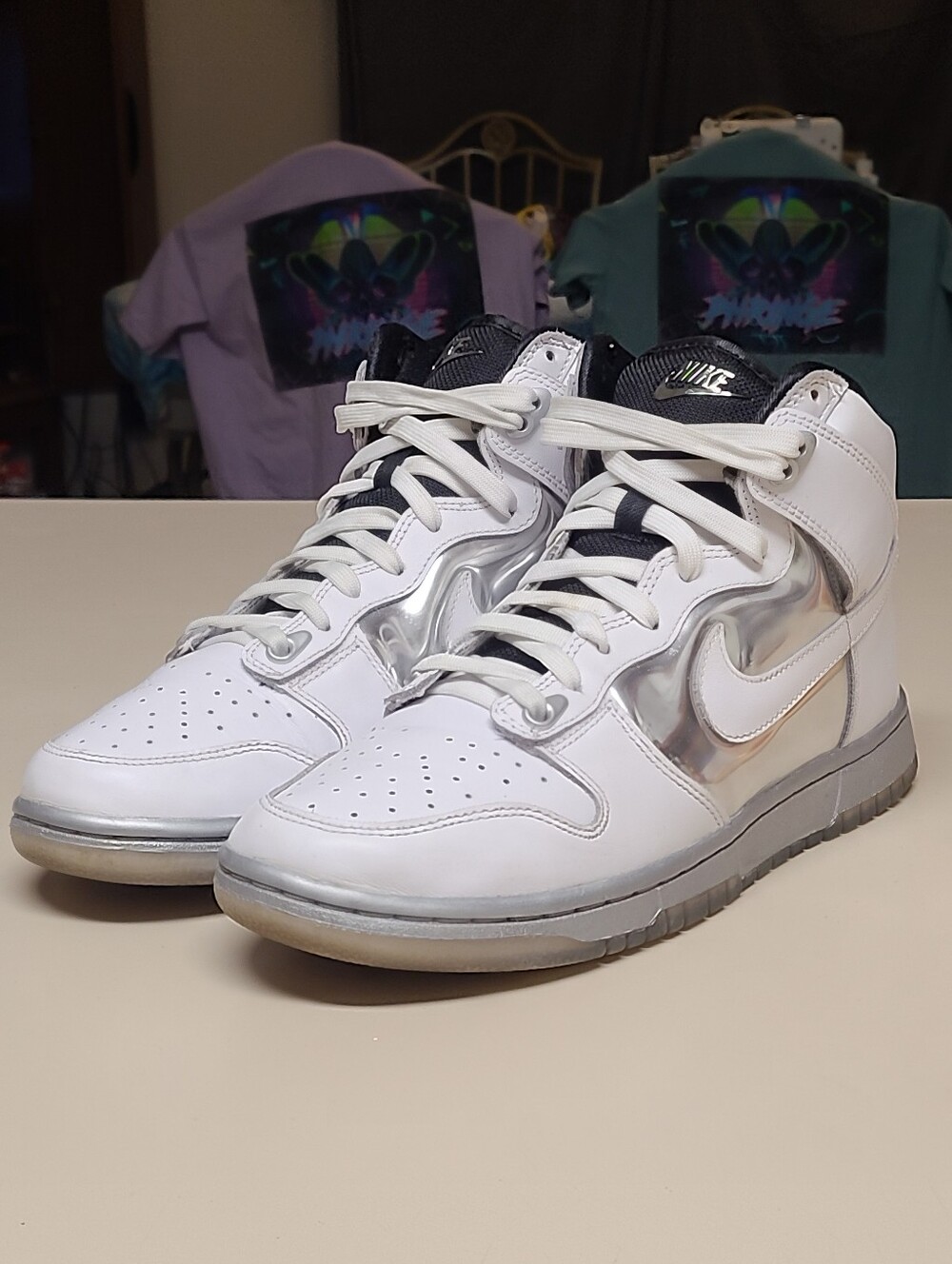 Nike Dunk SE Chrome mid top casual skateboard sneakers size 9